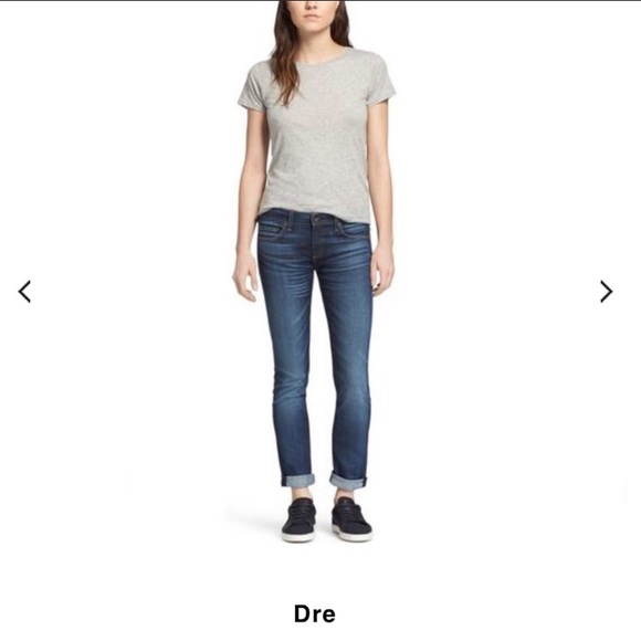 Jeans Donna Rag &amp; Bone Dre Slim Fit Fidanzato &ndash; Taglia 26, Blu Medio, Lavabili In Lavatrice